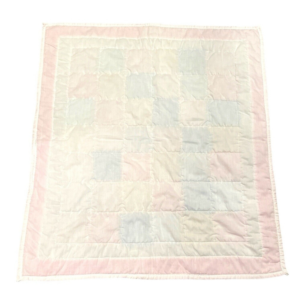 Handmade Baby Quilt Peter Rabbit Patchwork Blanket Bunnies Star Polka Dots 30x35 - Picture 6 of 9